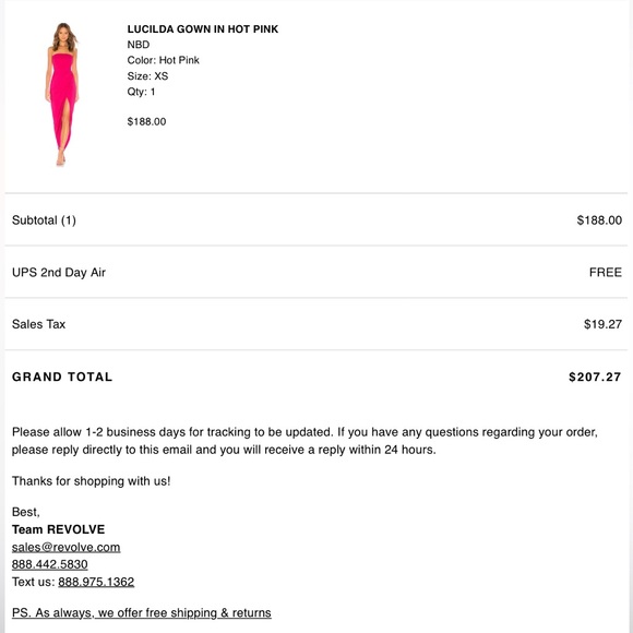 NBD Lucilda Gown in Hot Pink - Picture 5 of 5